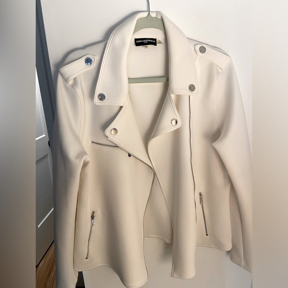 Karl Lagerfield White Biker Jacket
